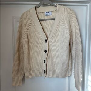 Old Navy Women's Cream Cardigan Sweater